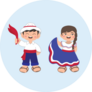 Traditional Clothing Cartoon Sticker