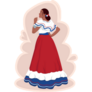 Traditional Costa Rica Dress Sticker