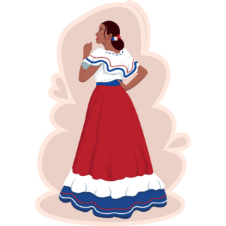 Traditional Costa Rica Dress Sticker
