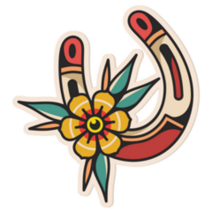 Traditional Horseshoe Tattoo Art Sticker