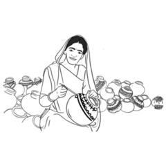 Traditional Indian Pottery Sticker