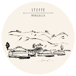 Traditional Mongolian Dwellings Steppe Sticker