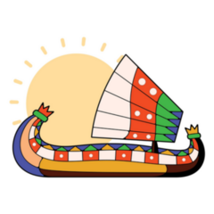 Traditional Peru Boat Illustration Sticker