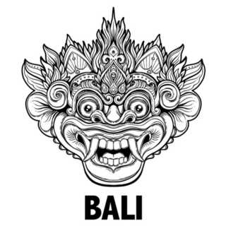 Traditional Ritual Balinese Mask Indonesia Sticker