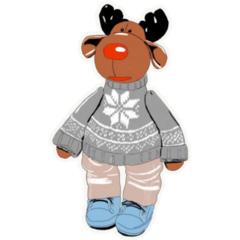 Traditional Scandinavian Moose In A Sweater Sticker