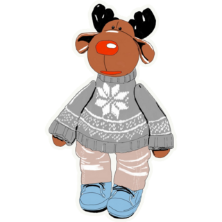 Traditional Scandinavian Moose In A Sweater Sticker