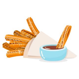 Traditional Spanish Sweet Churro Dessert Sticker