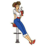 Traditional Style Pin Up 50s Girl Drinking A Milkshake Sticker