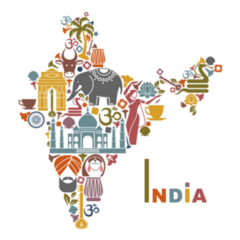 Traditional Symbols In The Form Of A Map Of India Sticker