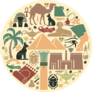 Traditional Symbols Of Egypt In The Form Of A Circle Sticker
