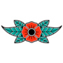 Traditional Tattoo Flower Sticker