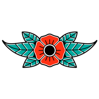 Traditional Tattoo Flower Sticker