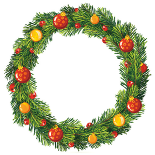 Traditional Winter Wreath Sticker