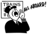 Train Conductor - Retro Illustration All Aboard Sticker