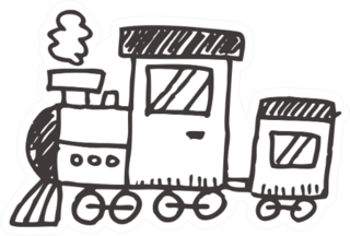 Train Doodle Drawing Sticker