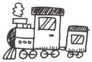 Train Doodle Drawing Sticker