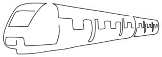 Train Line Drawing, Illustration Design Sticker