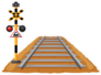 Train Track And Light Signal Pole Illustration Sticker