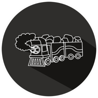 Train With Long Shadow Sticker
