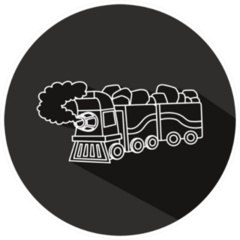Train With Long Shadow Sticker