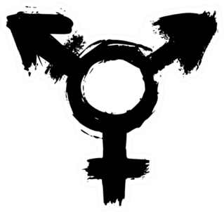 Transgender Symbol In Black Paint Sticker