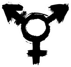 Transgender Symbol In Black Paint Sticker