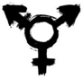 Transgender Symbol In Black Paint Sticker