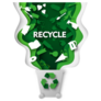Trash Can With Plastic Green Recycle Sticker