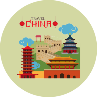 Travel China Landmark Destination Sticker