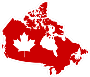 Travel Flag Maple Leaf Canada Map Sticker