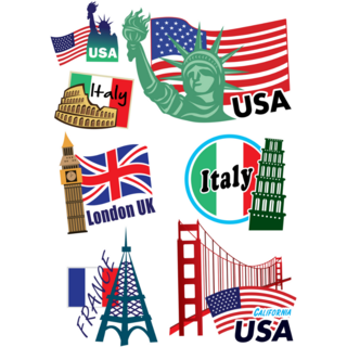 Travel Icon Sticker Sheet