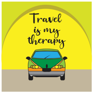 Travel is My Therapy Car Sticker