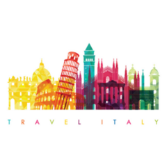 Travel Italy Detailed Skyline Illustration Sticker