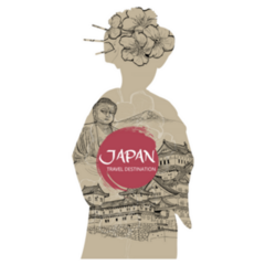 Travel Japan Woman With Detailed Design Sticker