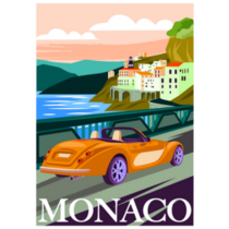 Travel Monaco Poster Sticker