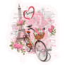 Travel Paris Poster With Eiffel Tower And Bicycle Illustration Sticker