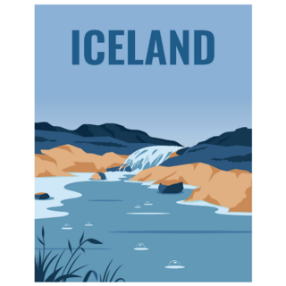 Travel Poster Iceland Sticker
