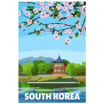 Travel Poster South Korea Sticker