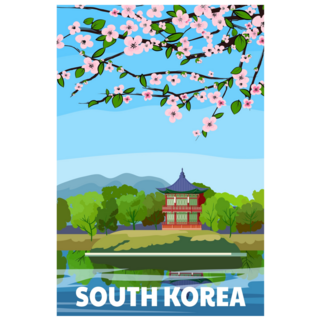 Travel Poster South Korea Sticker