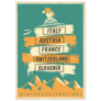 Travel Poster Winter Destinations Switzerland Sticker