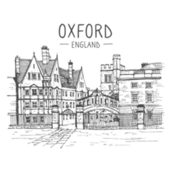 Travel Sketch Of Oxford London Sticker