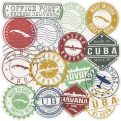 Travel Stamps Cuba Sticker