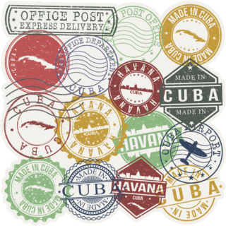 Travel Stamps Cuba Sticker