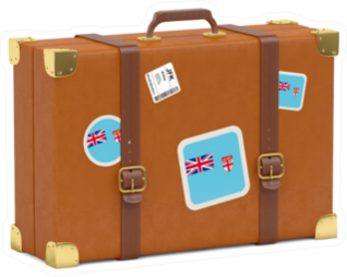 Travel Suitcase With Flag Of Fiji Sticker