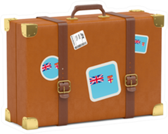 Travel Suitcase With Flag Of Fiji Sticker