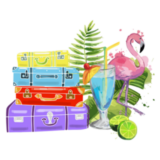 Travel Summer Watercolor Sticker