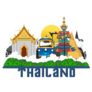 Travel Thailand Attraction Lettering Sticker
