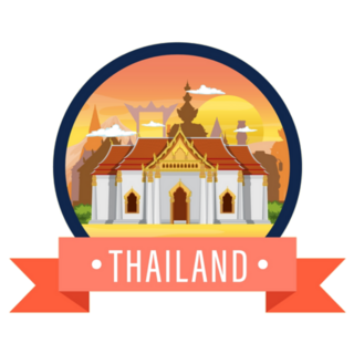 Travel Thailand Cute Banner Sticker