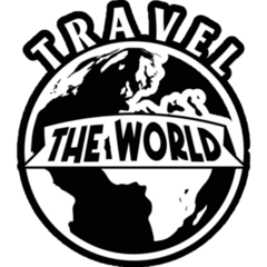 Travel The World Globe On Black Sticker
