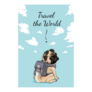 Travel The World Pug Cloud Sticker